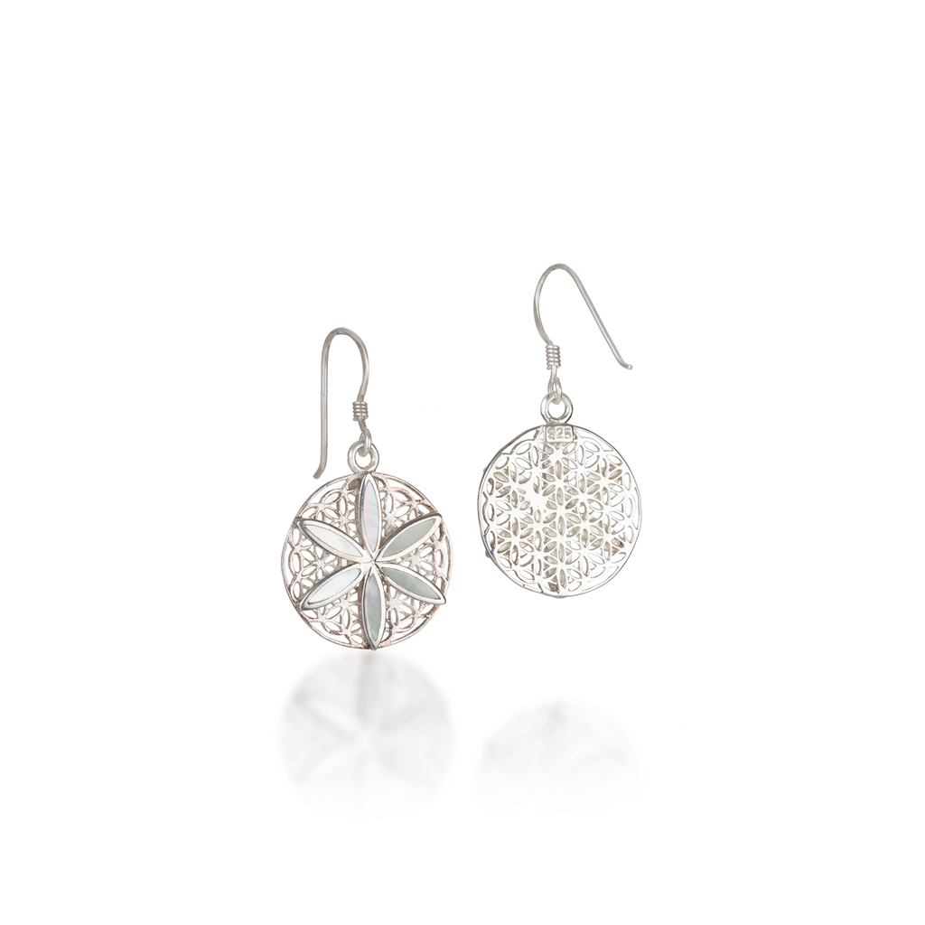 Seed of Life Mother of Pearl Earrings