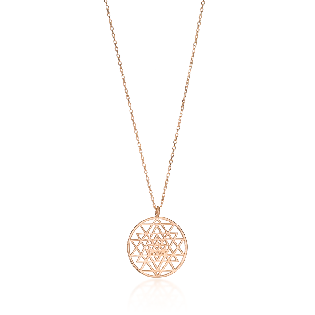 Sri Yantra Rose Gold Necklace