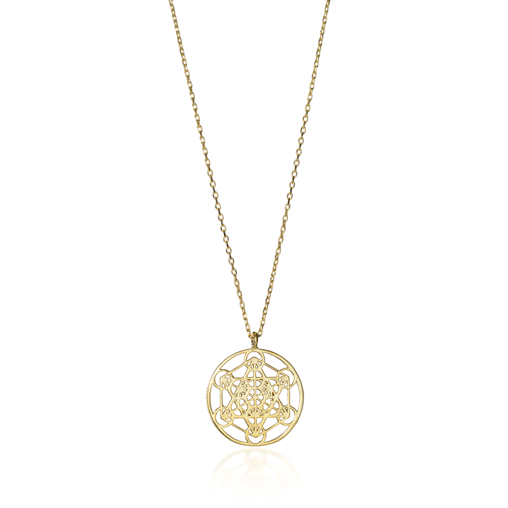 Metatron's Cube Yellow Gold Necklace