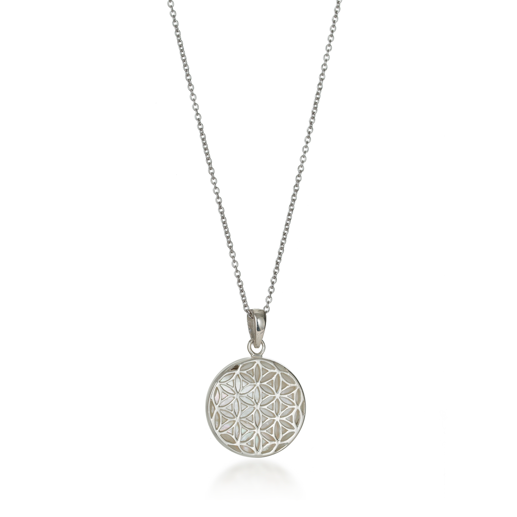 Flower of Life Mother of Pearl Necklace