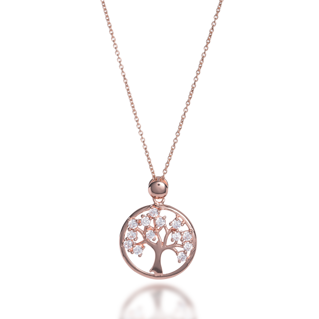 Tree of Life Necklace with CZ Stones