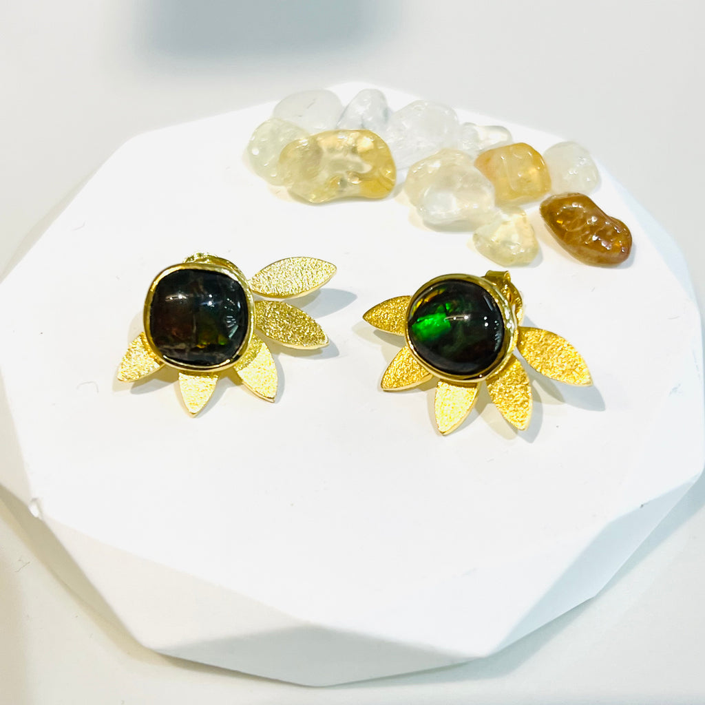 Sunflower Ammolite Earrings