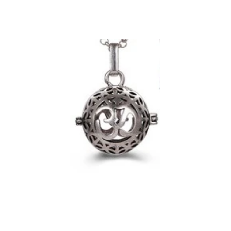 Om globe with Wings Aroma Lockets Necklace