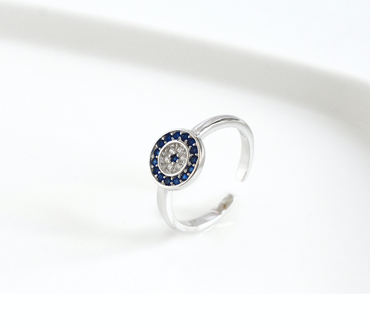 Classic Evil Eye Ring with Cubic Zirconia Stones