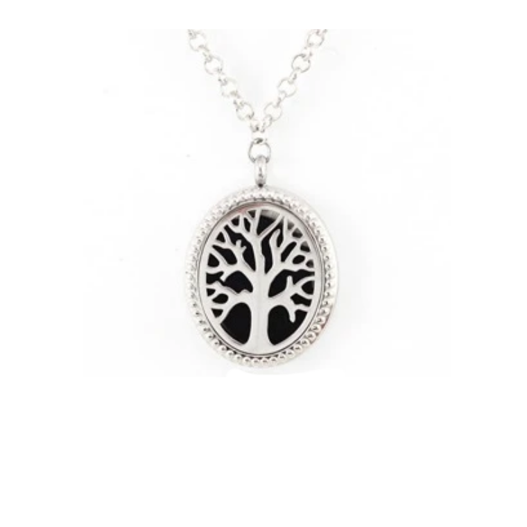 Tree of Life Oval Aroma Diffuser Necklace