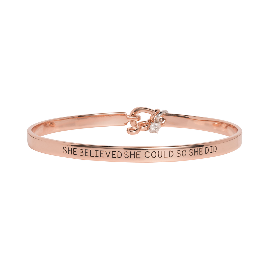 'She Believed She Could So She Did' Mantra Bangle