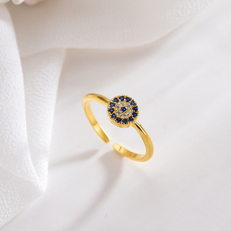 Classic Evil Eye Ring with Cubic Zirconia Stones